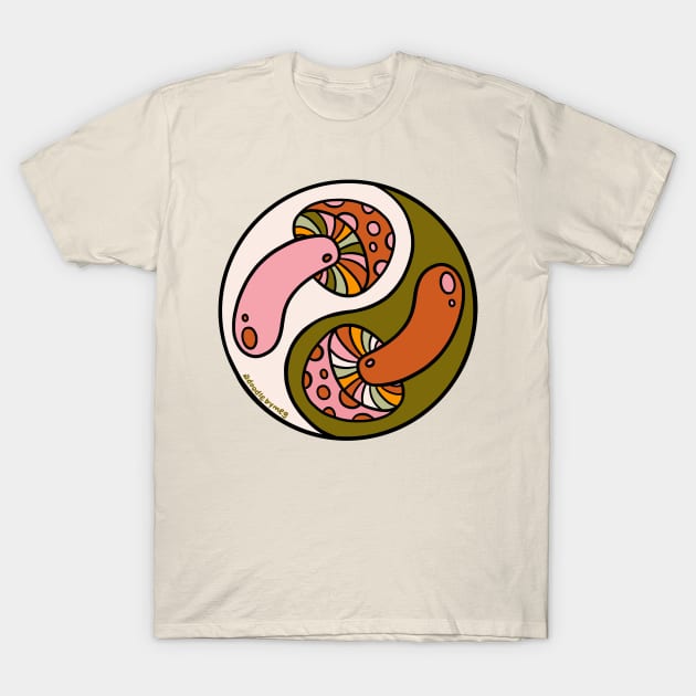 Mushroom Yinyang T-Shirt by Doodle by Meg